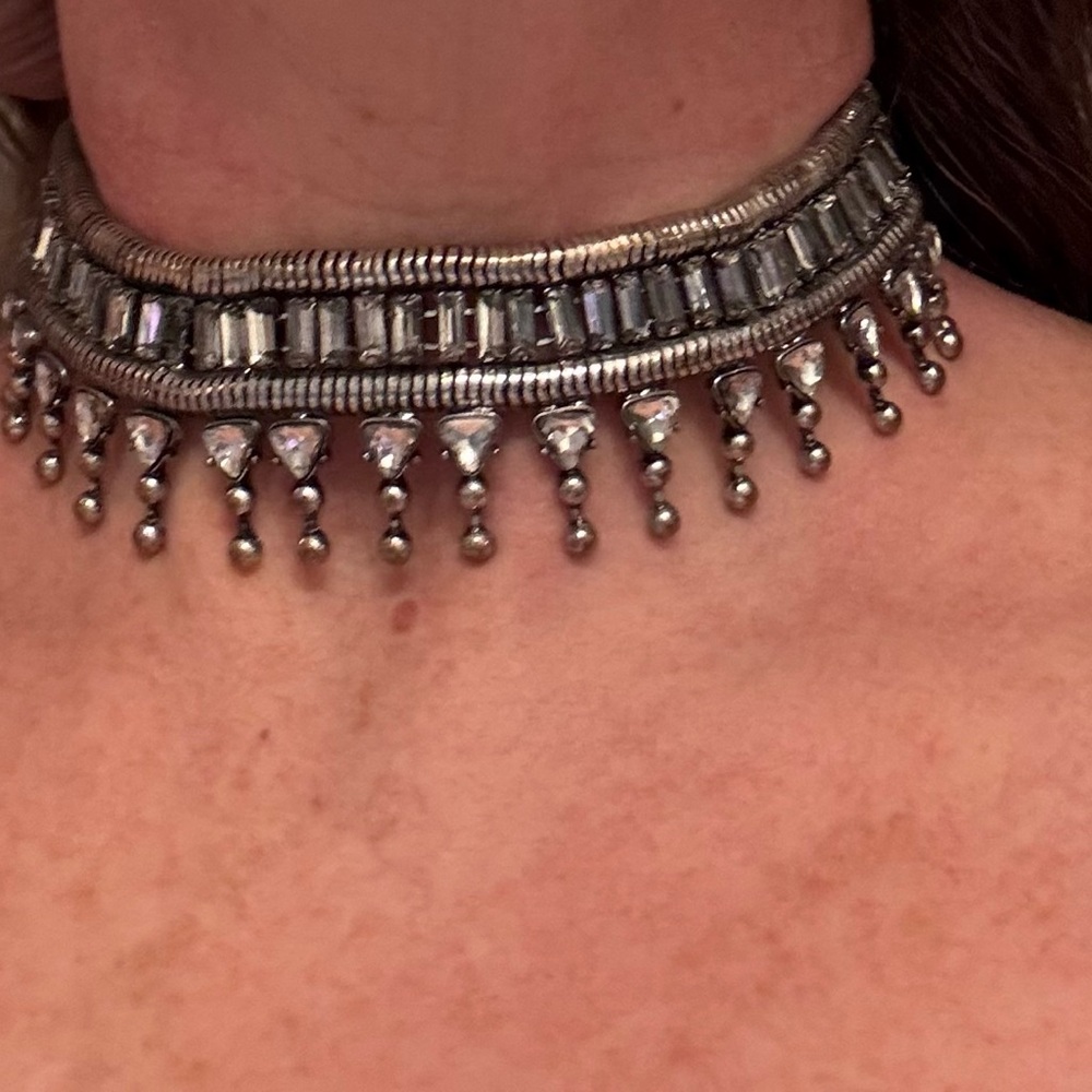 Elegant Silver Choker Necklace